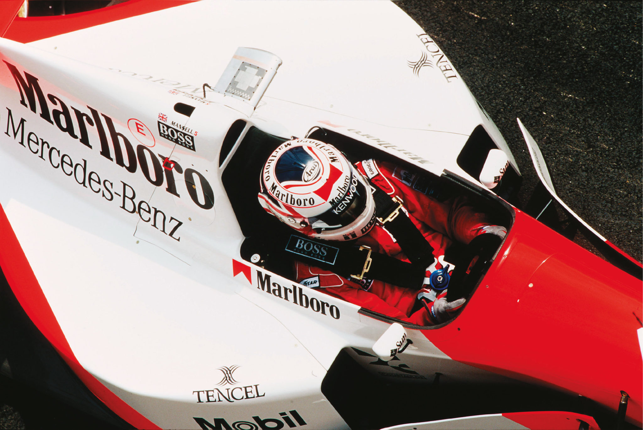 Nigel Mansell was meant to make his glorious comeback with McLaren, but couldn’t fit in the car properly.