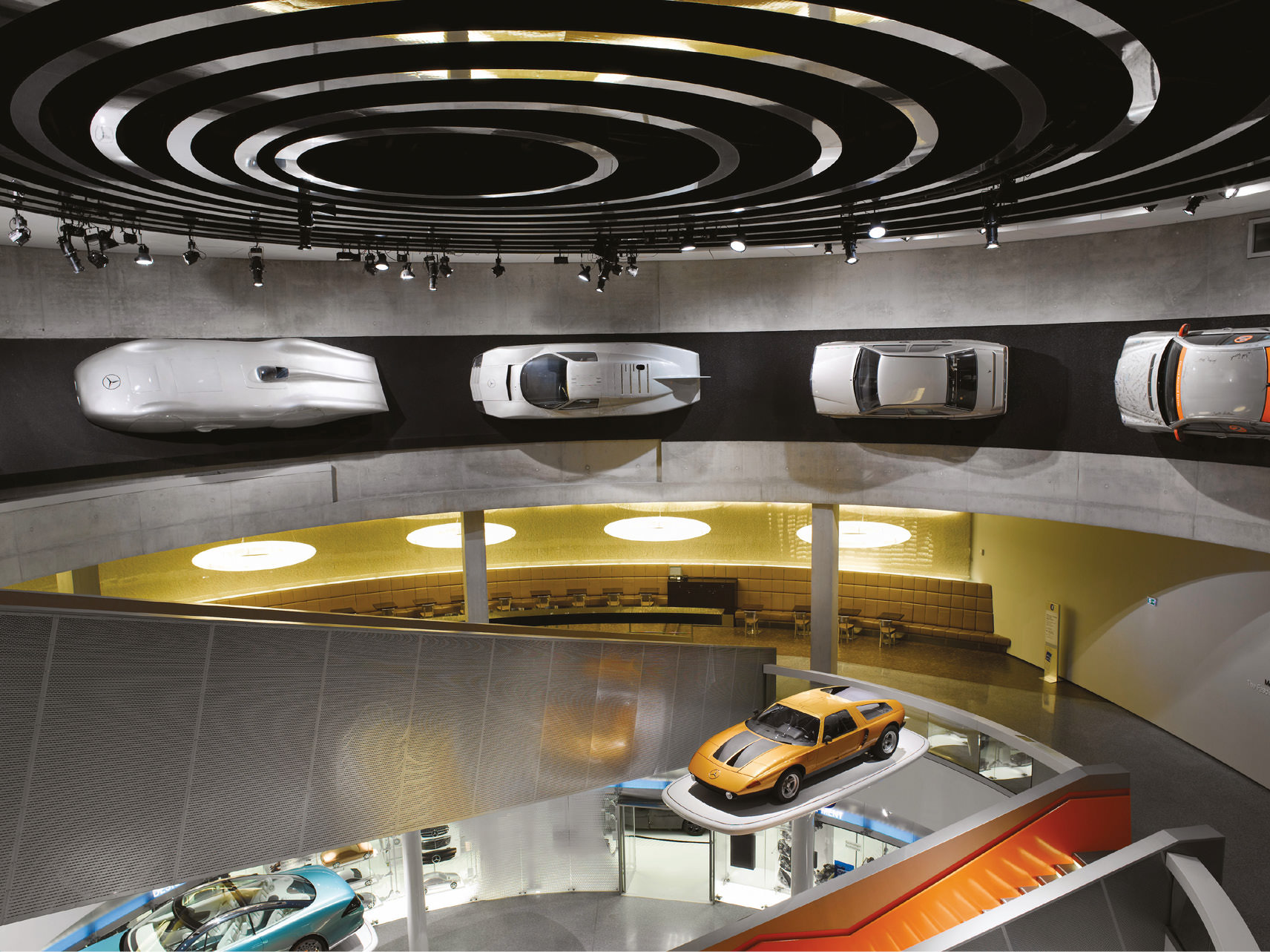 The Mercedes-Benz museum is home to some stunning design exhibits