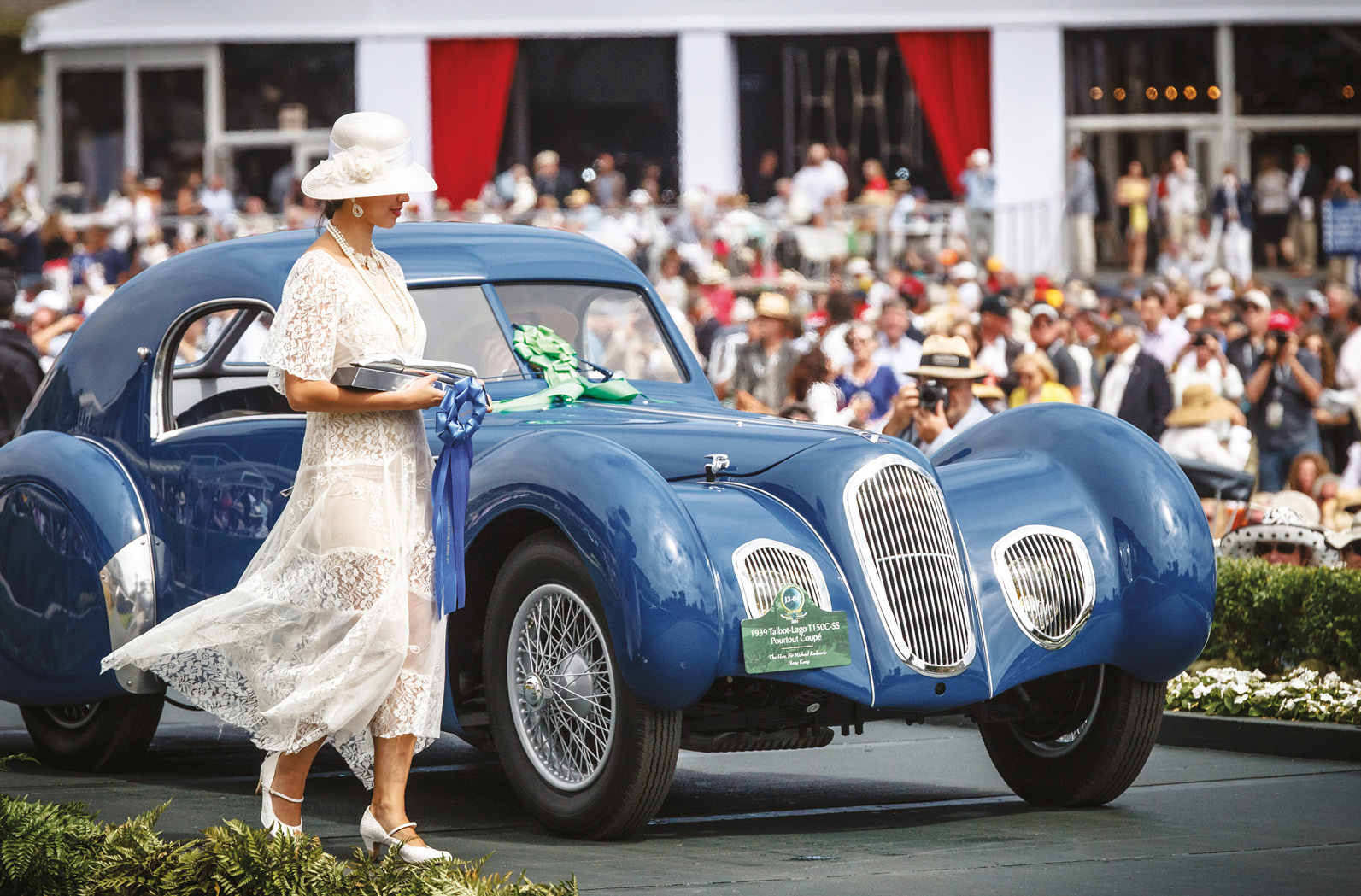 On the Pebble Beach ramp where concours winners receive their awards