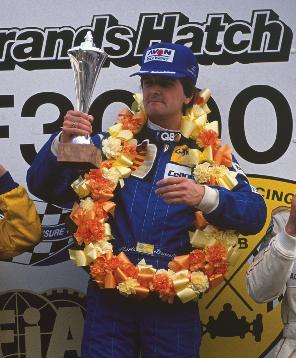 Martin Donnelly enjoyed a successful F3000 career, which included wins at Brands Hatch in 1988 (above) and ’89