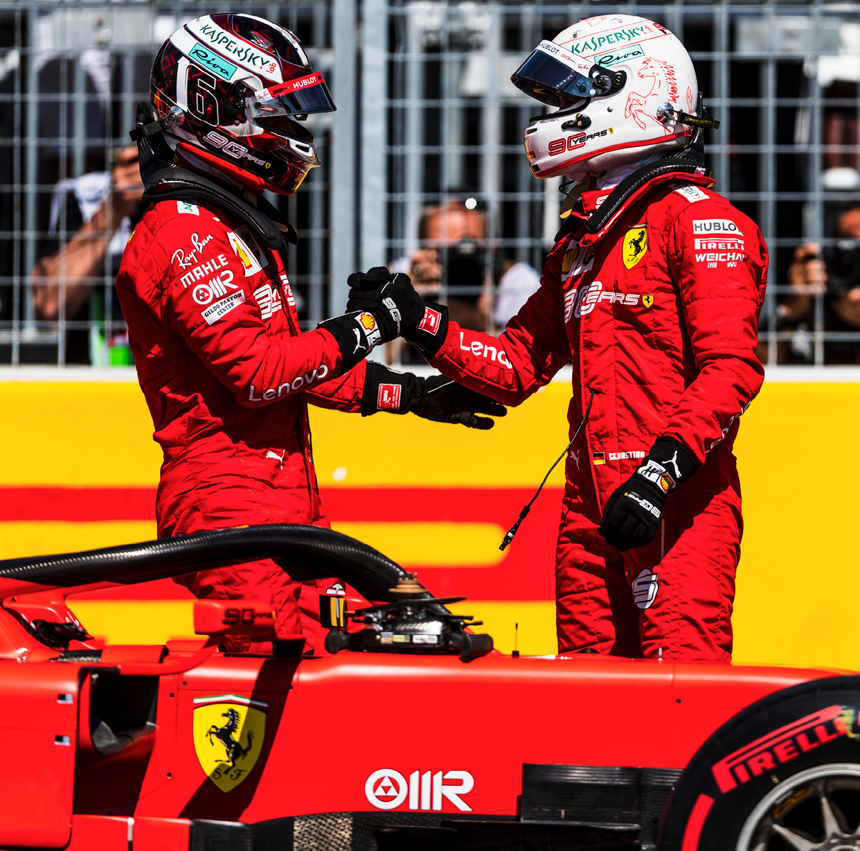 The addition of Charles Leclerc (left) to the team has changed the atmosphere, says Vettel