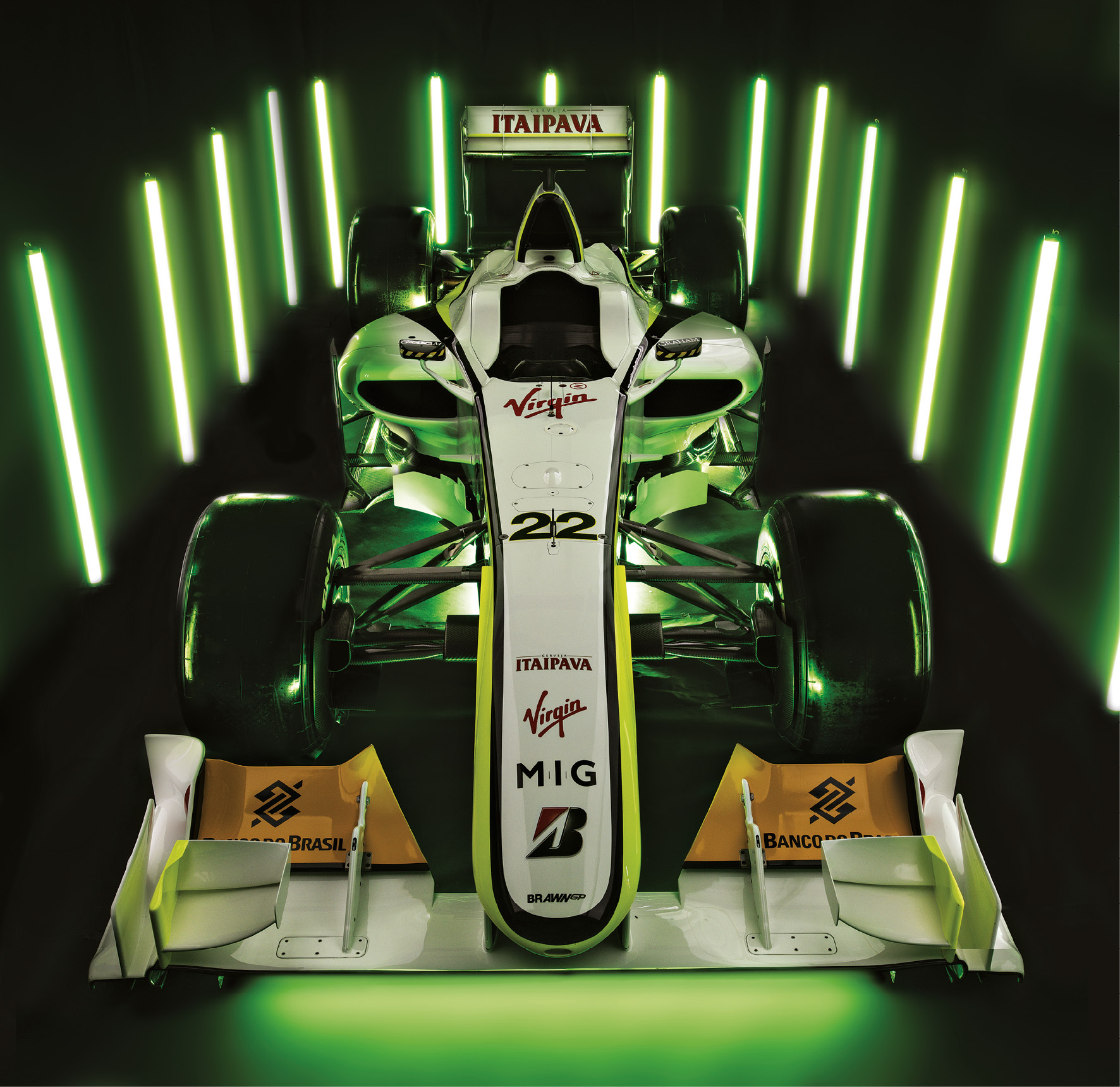 Of the three BGP 001s built, this is chassis 02 – used by Button throughout the 2009 season and now owned by Brawn