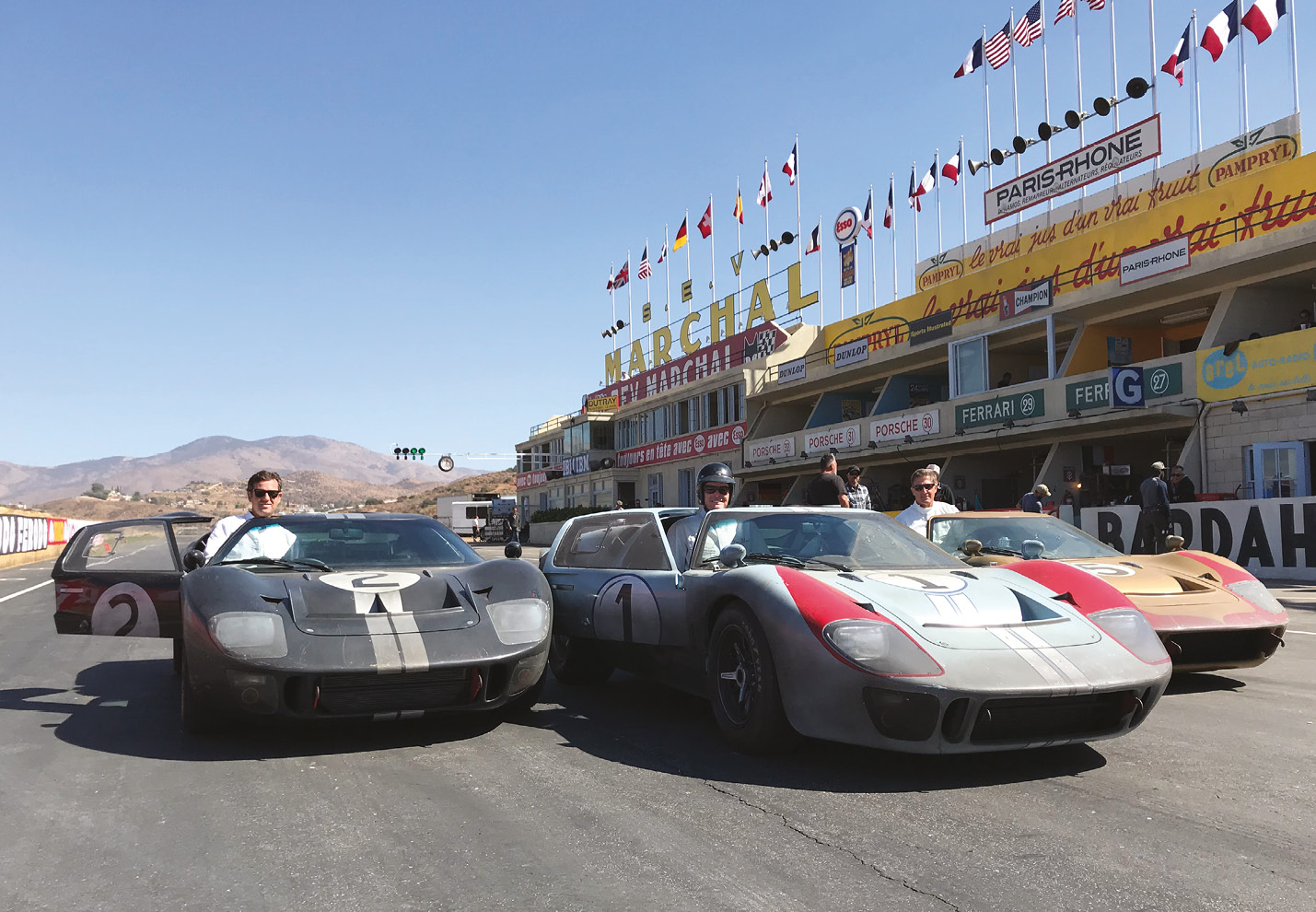 Detailed full-scale Le Mans pits built in California, with lookalike ‘hero’ cars