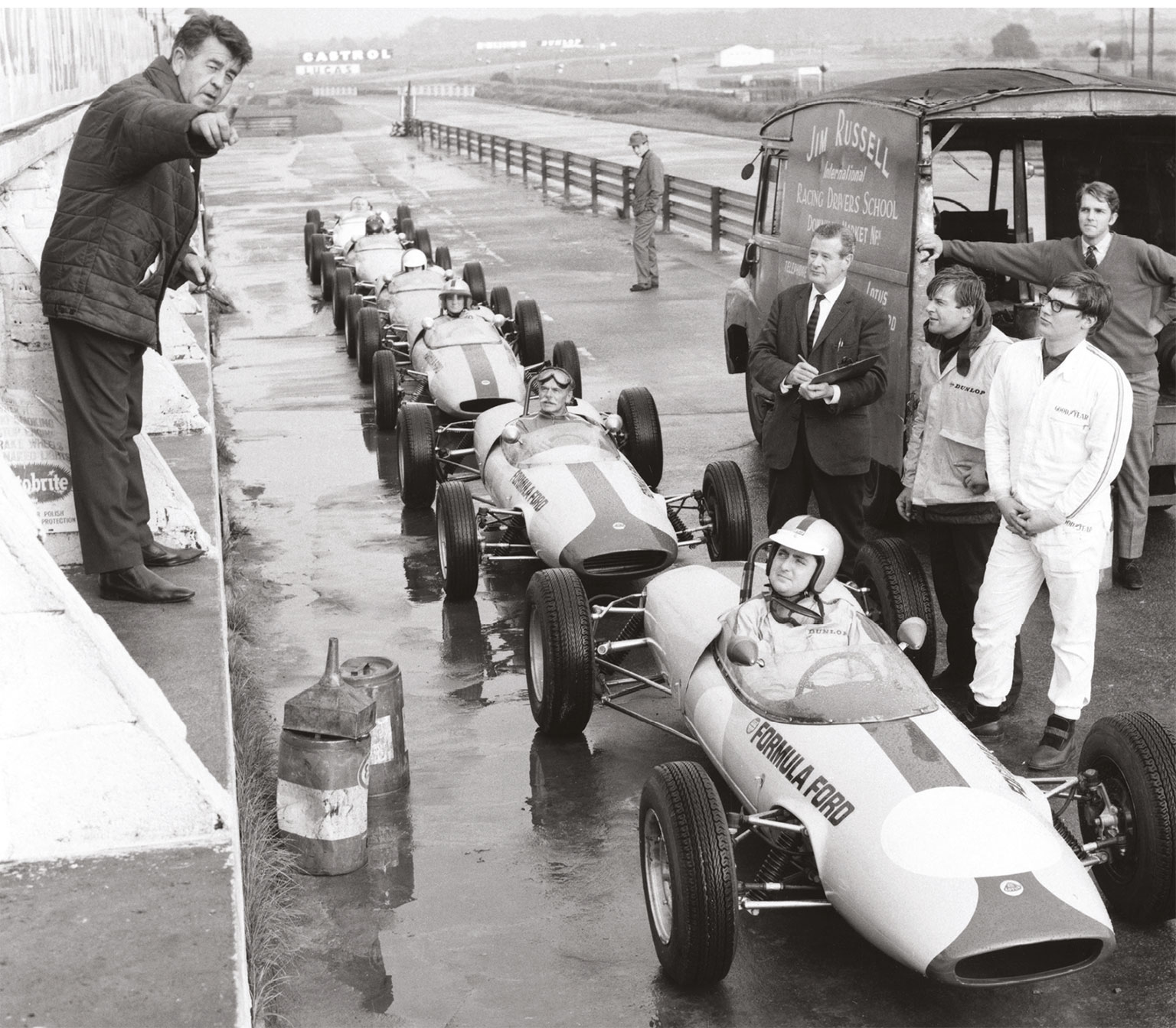 Aside from being a talented driver himself, Russell (above) inspired many others through his racing school